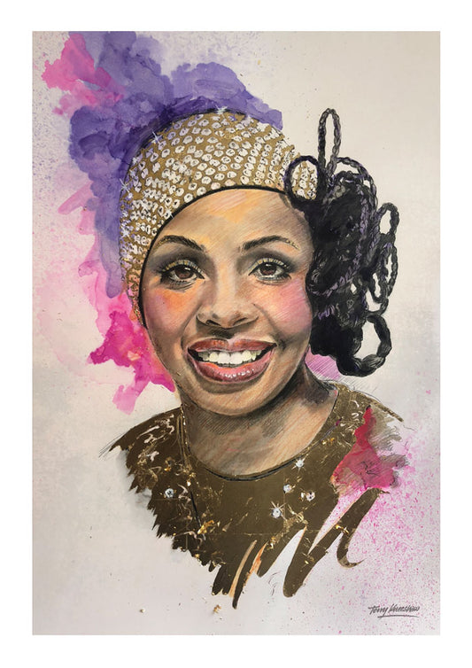 Gladys Knight Gold Framed A3 Print