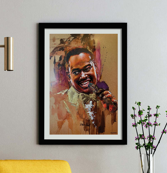 Vandross "Velvet Voice" Gold Jacket by A3 Framed Print