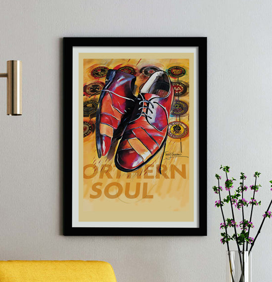 Northern Soul Shoes Framed A3 Print