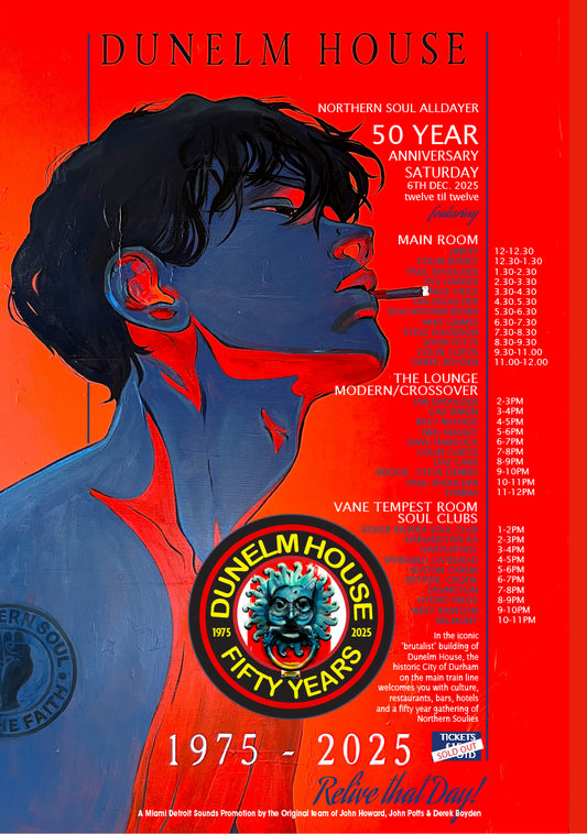 A3 Limited Edition Dunelm House 50 Year anniversary print features a special embroidered patch.